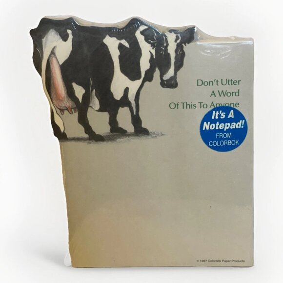 Colorbok Cow Die-cut Notepad Don't Utter A Word Farm Animal Memo Pad 1987 - Picture 1 of 5